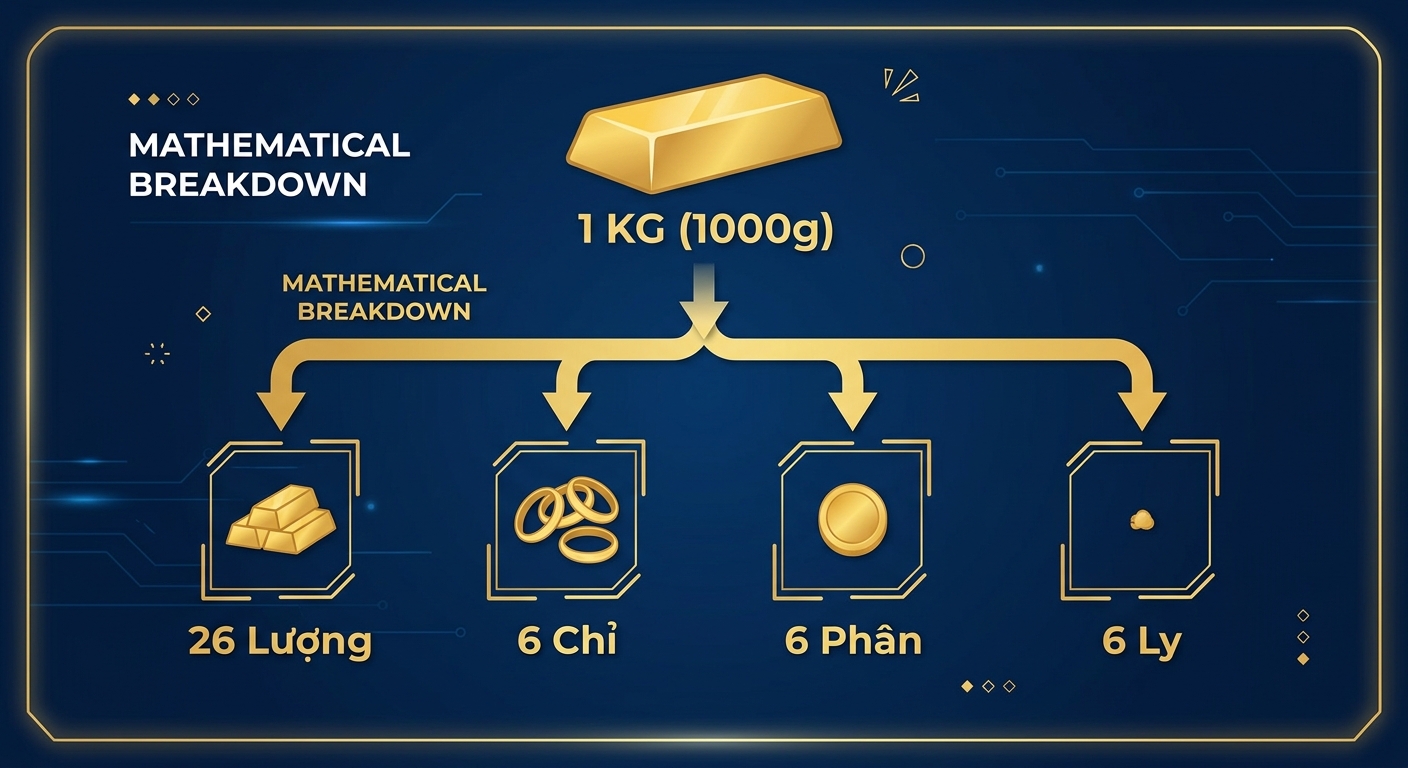 Công thức quy đổi 1kg vàng sang lượng và chỉ chuẩn xác nhất